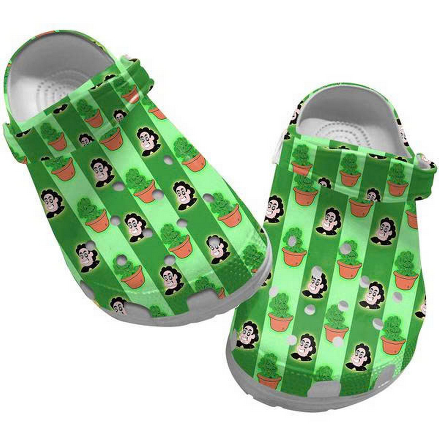 Steven Universe And Green Tree Pattern Stripes Green Clogs For Kids And Adults