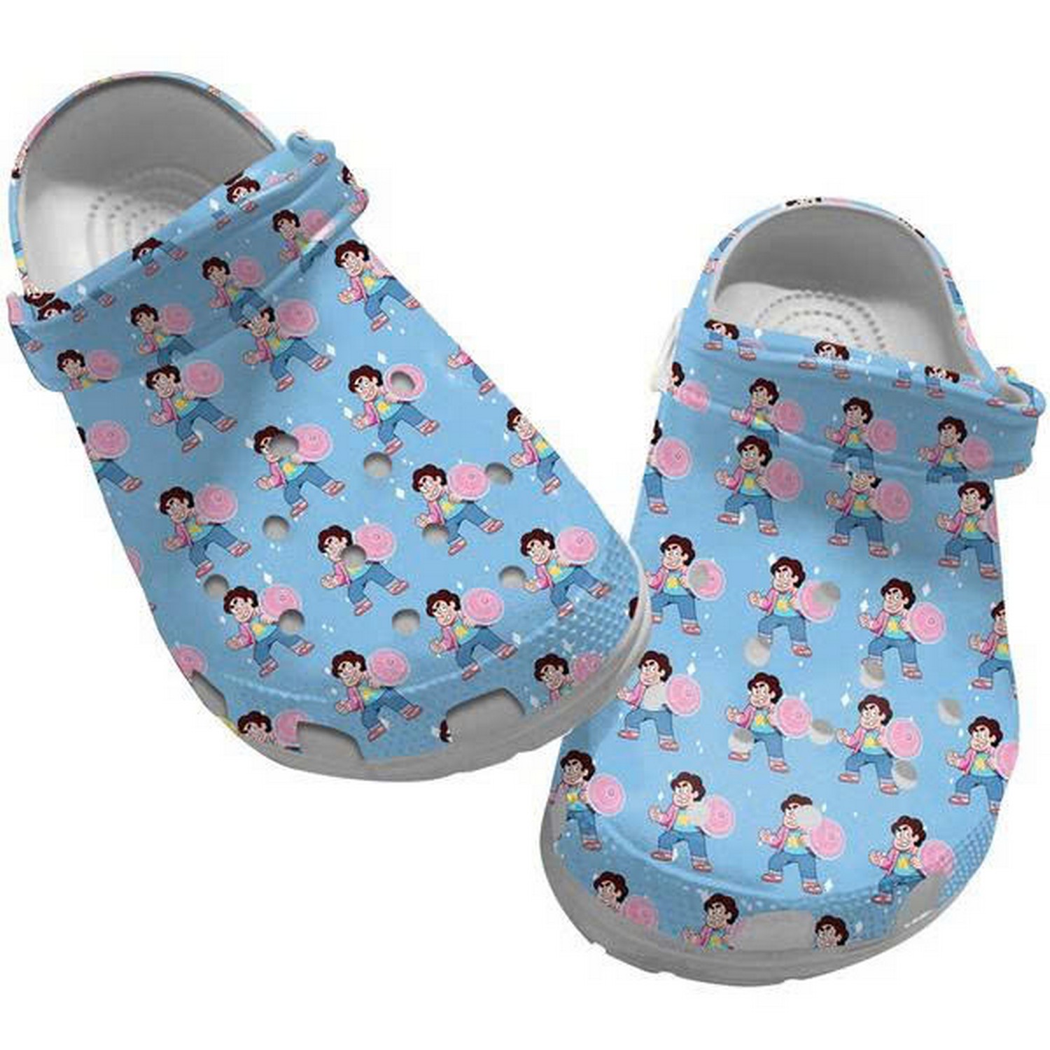 Steven Universe And Her Shield Pattern Blue Clogs For Kids And Adults