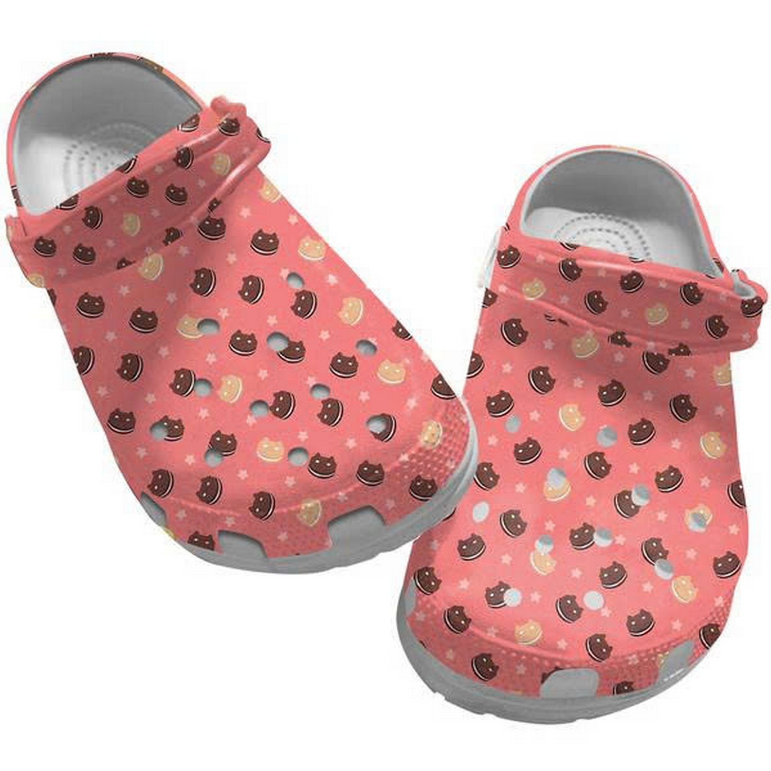 Steven Universe Funny Face Black And Yellowe Cats Pattern Peach Clogs For Kids And Adults