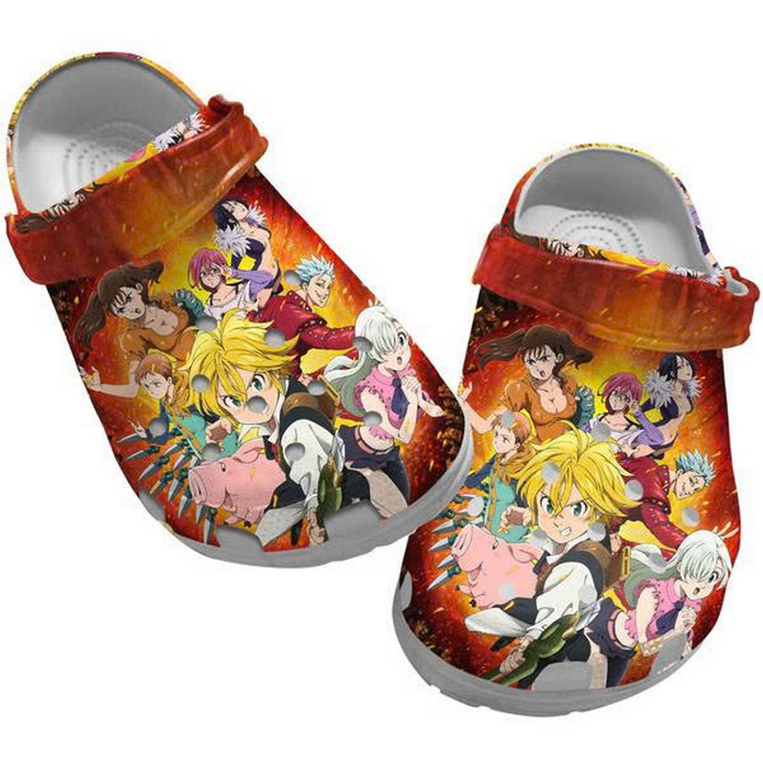 The Seven Deadly Sin Characters Red Burning Clogs For Kids And Adults