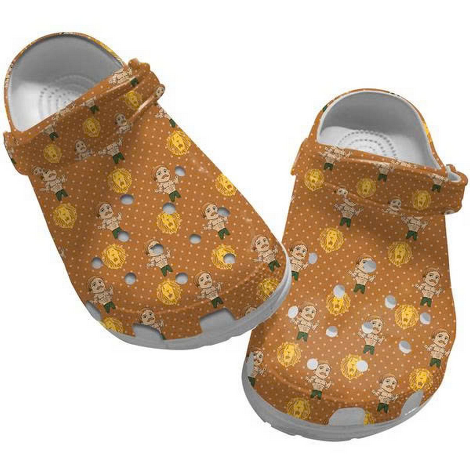 The Seven Deadly Sins Escanor Pattern Orang With Polka Dots Clogs For Kids And Adults