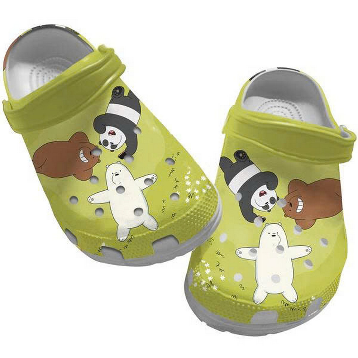 We Bare Bears Lie In The Grass Clogs For Kids & Adults