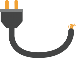 Power outage broken plug cord image.