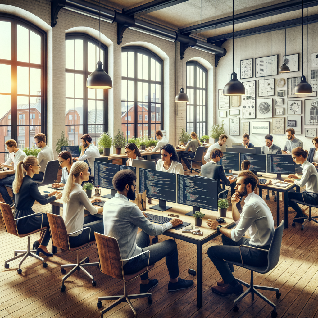 entertainment artificial intelligence team in an scandinavian office