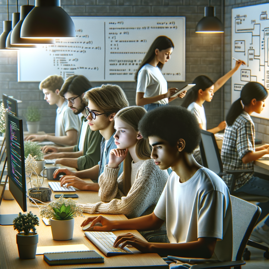 sixth grade english artificial intelligence team in a nordic office