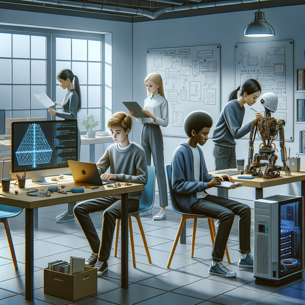 eigth grade english artificial intelligence team in a nordic office