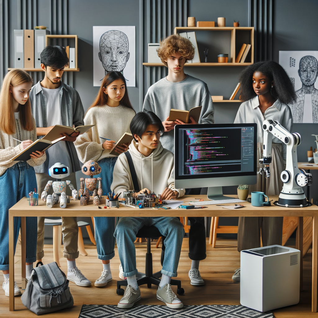 visual arts high school artificial intelligence team in a nordic office