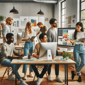 graphic design team in a nordic office
