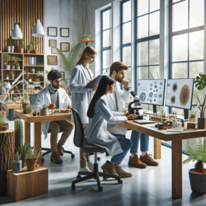 environmental science team in a nordic office