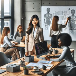 female ai engineering team in a nordic office