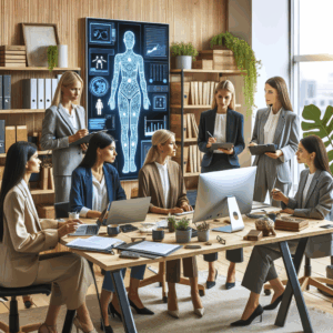 AI Ethicists female team in a nordic legal office