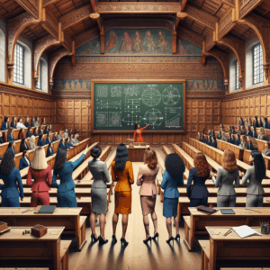 NLP Engineering female team in a nordic lecture hall