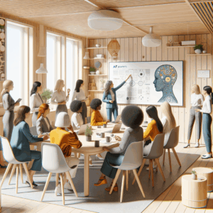 AI Architect female team in a nordic conference room
