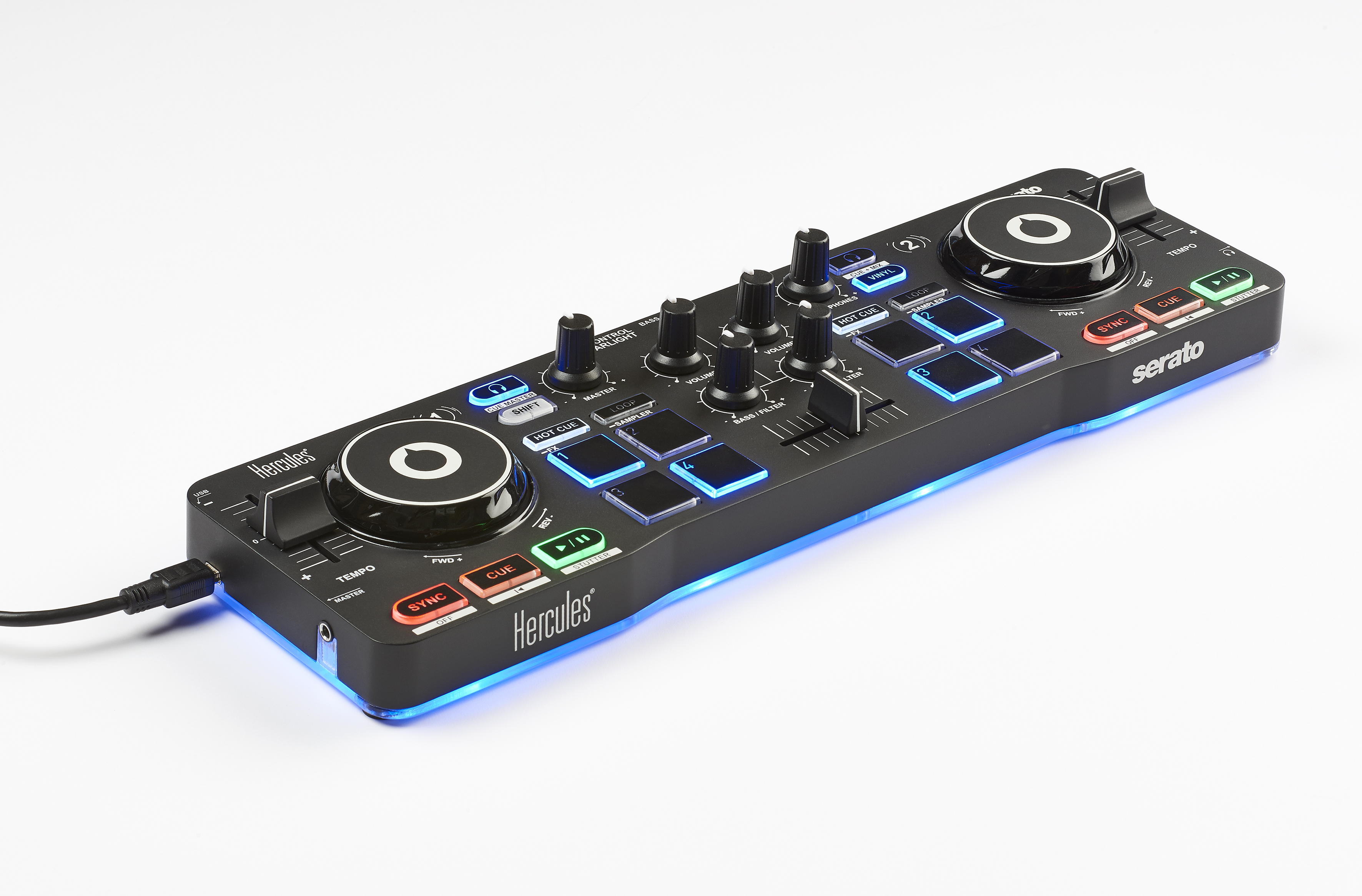 Hercules DJ DJControl Starlight | Pocket USB DJ Controller with Serato DJ Lite,