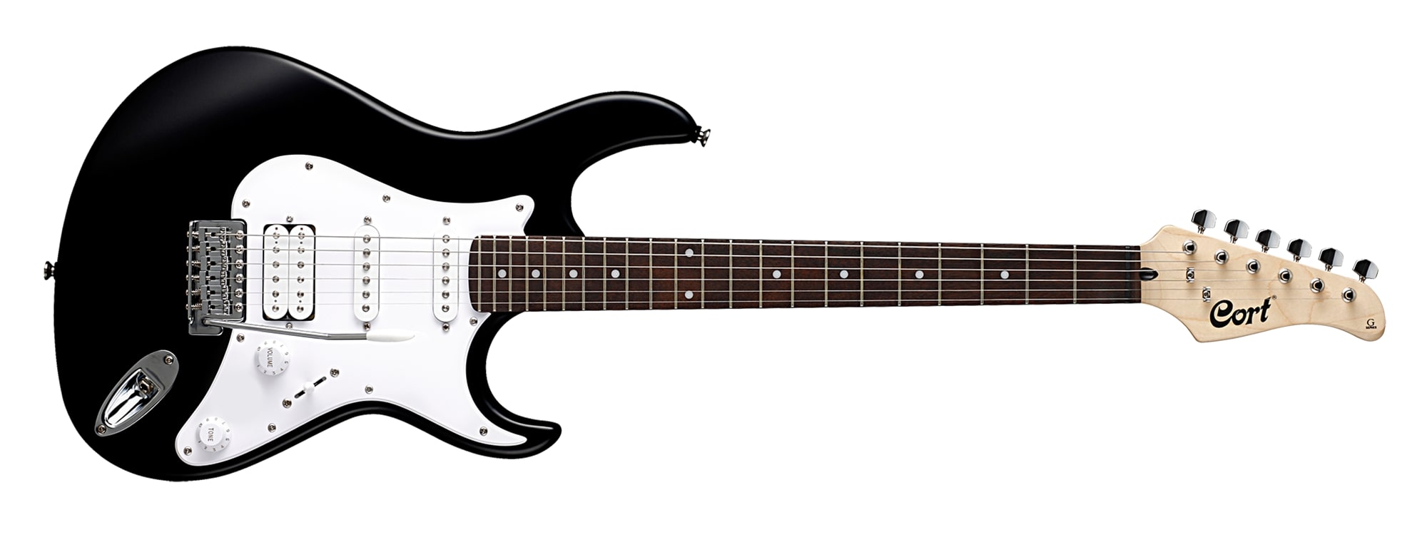 G Series Vintage Tremolo Electric Guitar, Black Coast Music