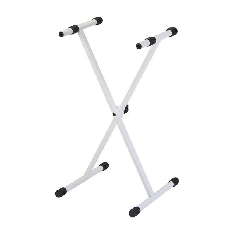 Quik Lok T-10WH Single Braced Keyboard Stand. White