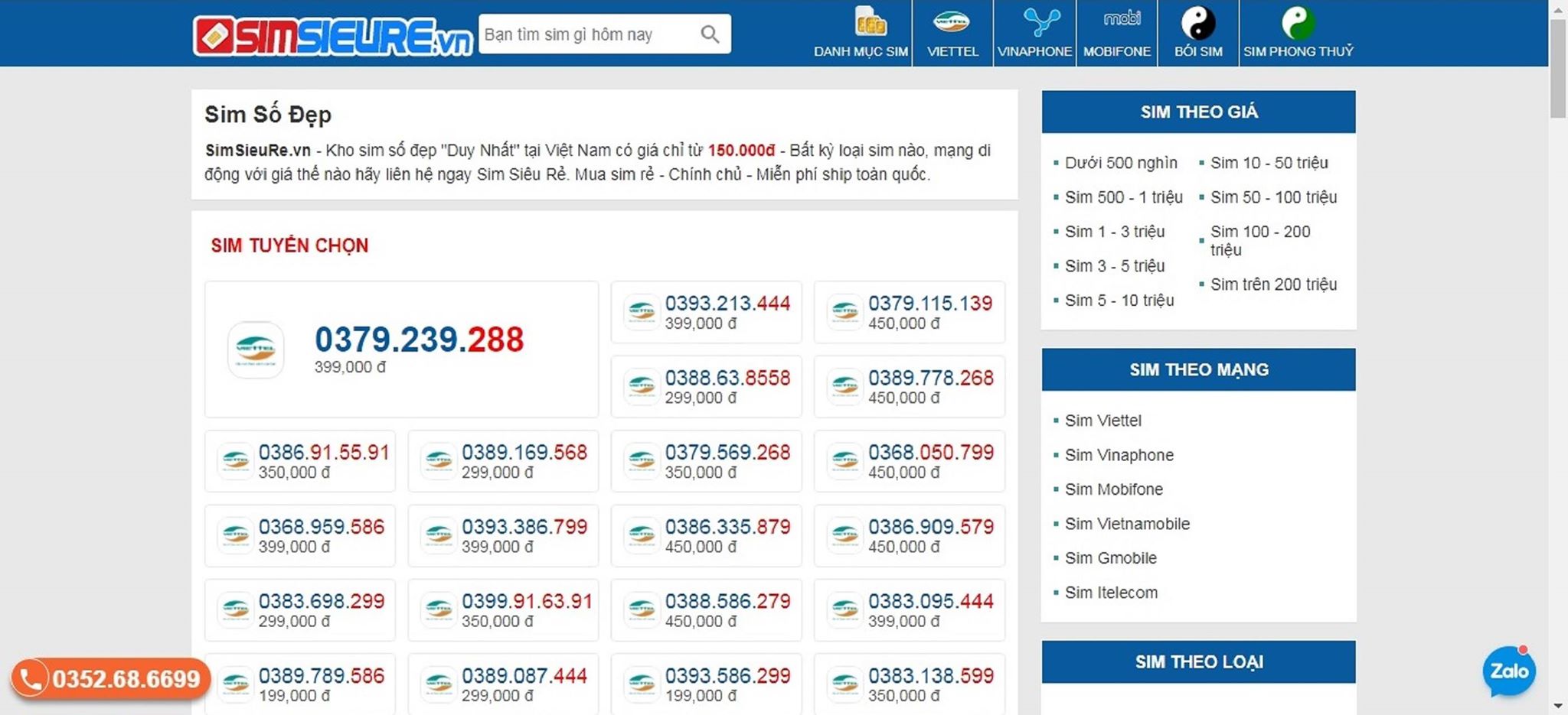 Sim siêu rẻ - sim giá rẻ số đẹp chất lượng nhất việt nam