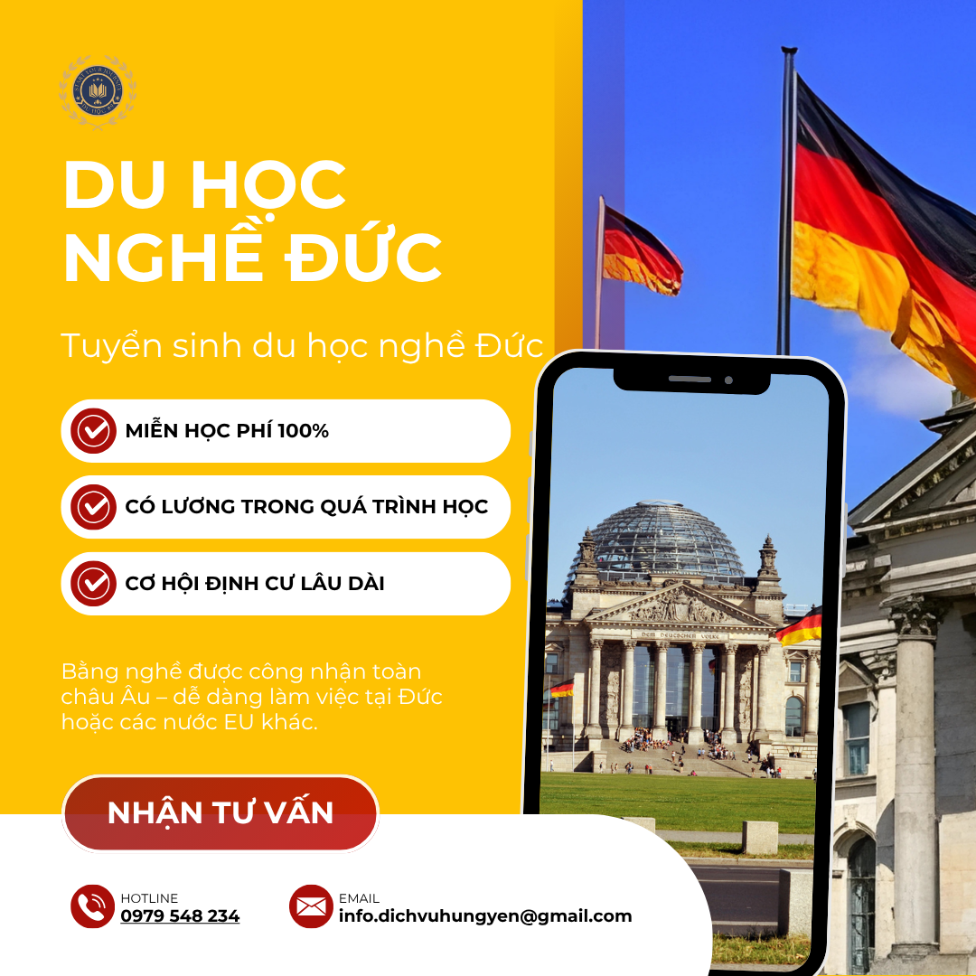 Du học nghề đức 2025 học miễn phí