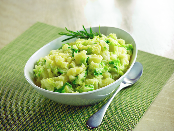 Whipped Potatoes with Shredded Savoy Cabbage