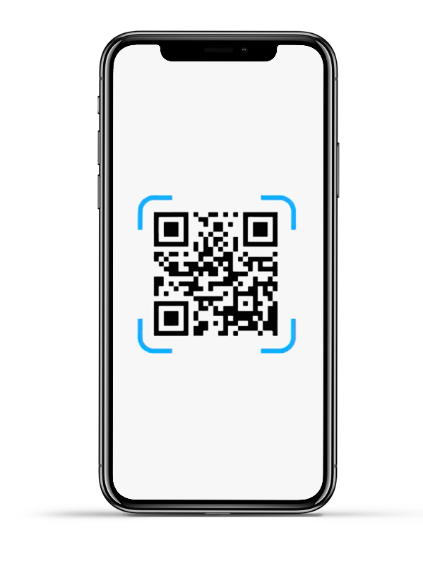 QR code payment system phone displaying a QR code