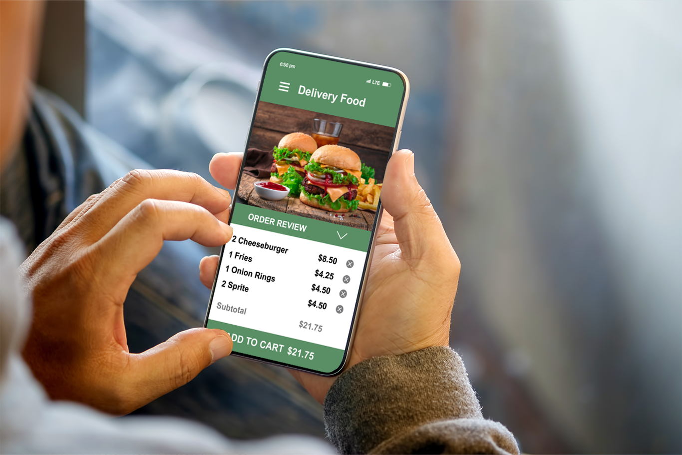 Quick service POS customer using online ordering on their phone