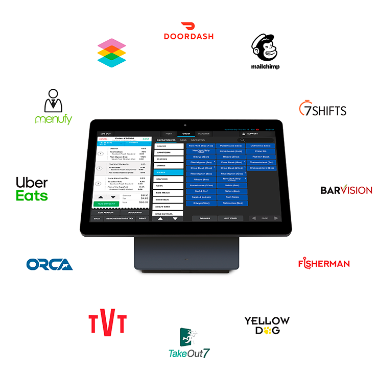 SkyTab POS integration partner logos
