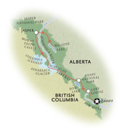 Jasper Banff Canada Map