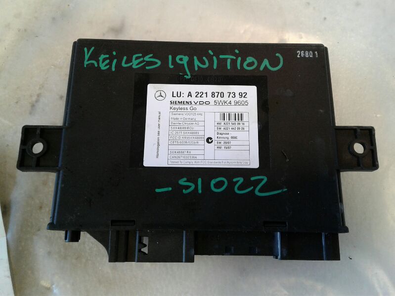 Used 2009 Mercedes-Benz MERCEDES S-CLASS keyless ignition (Keyless Go) - Stock #007487