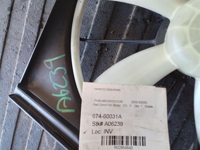 2009 Lexus LEXUS ES350 Rad Cond Fan Motor