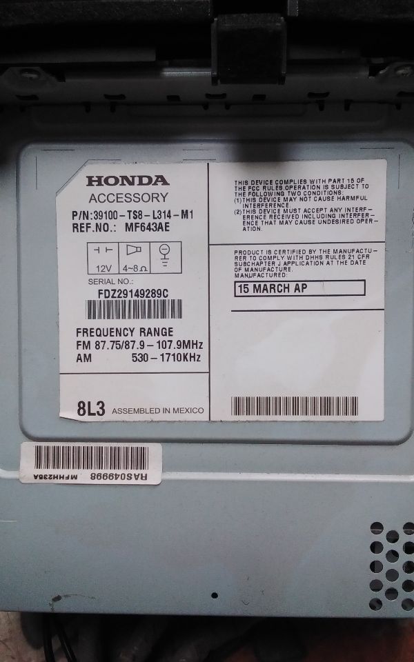 Used 2015 Honda CIVIC satellite radio unit (RH quarter, XM) - Stock #H05803