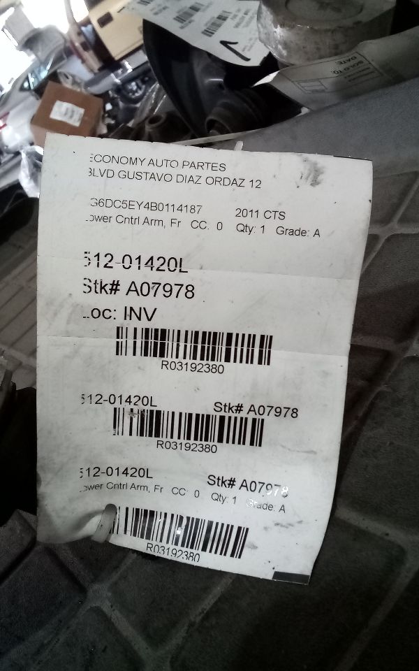 2011 General Motors CTS Lower Cntrl Arm, Fr
