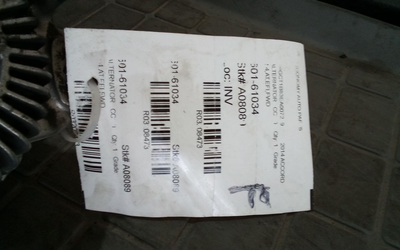2014 Honda ACCORD Alternator