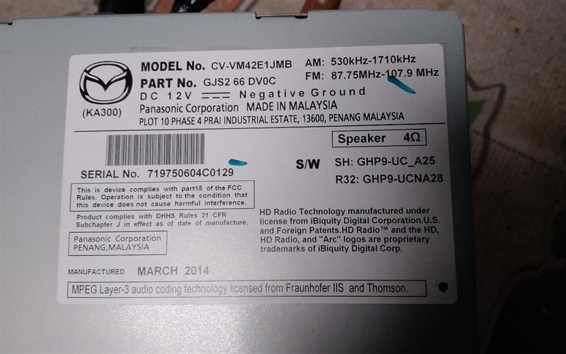 Used 2015 Mazda MAZDA CX-5 Radio Audio - Stock #H08604