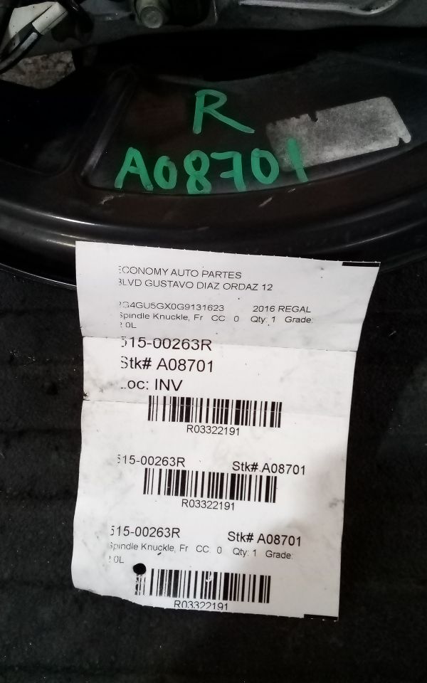 2016 REGAL General Motors Spindle Knuckle, Fr