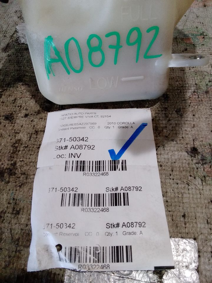 2010 Toyota COROLLA Coolant Reservoir