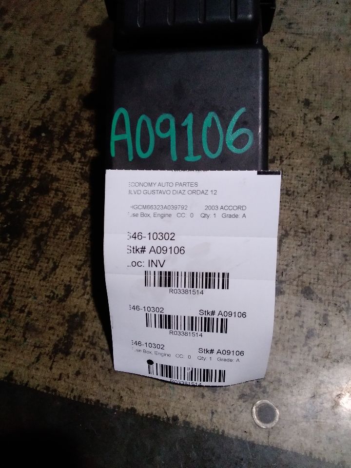 2003 Honda ACCORD Fuse Box, Engine