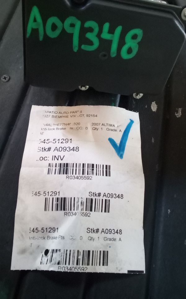 2007 Nissan ALTIMA Anti-lock Brake Pts