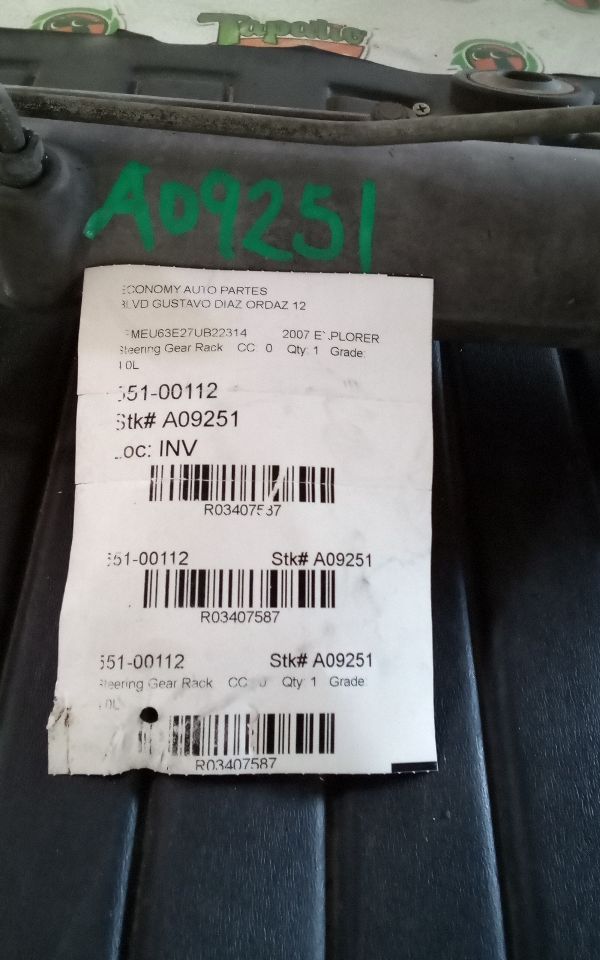 2007 Ford EXPLORER Steering Gear Rack