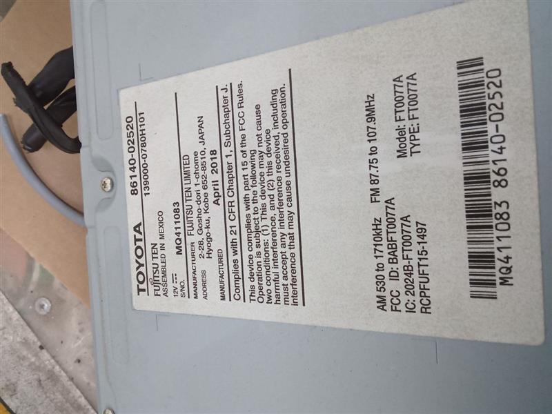 Used 2018 Toyota COROLLA Radio Audio - Stock #H13098
