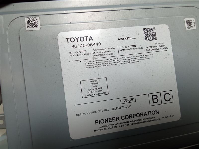 Used 2018 Toyota CAMRY ID 86140-33390 - Stock #H14853