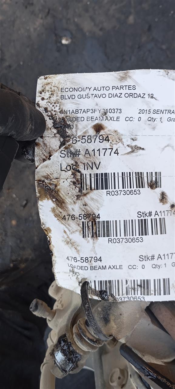 2015 Nissan SENTRA Loaded Beam Axle
