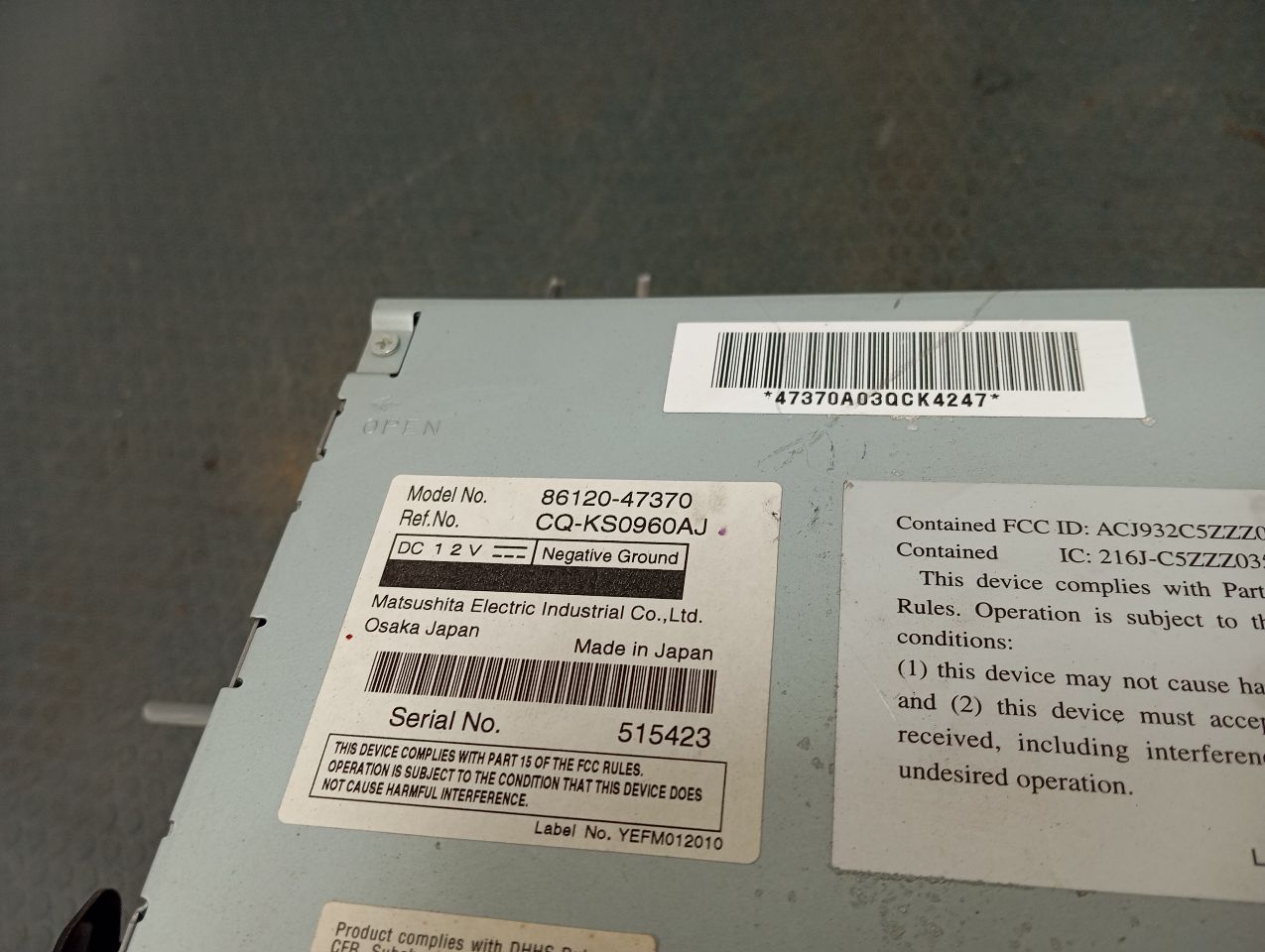 Used 2010 Toyota PRIUS Radio Audio - Stock #H15596