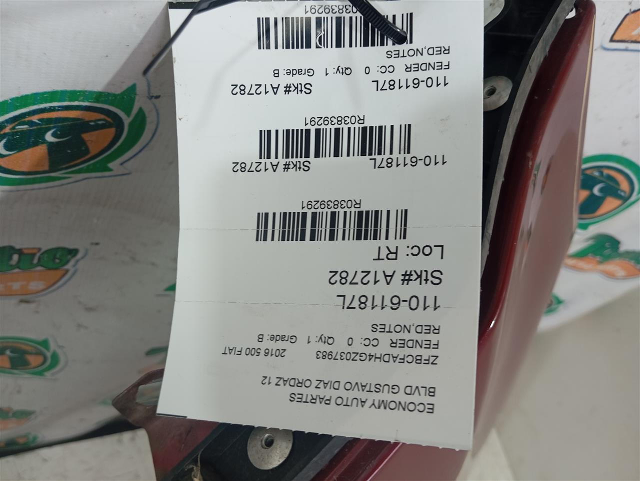 2016 Fiat-Lancia FIAT 500 Fender