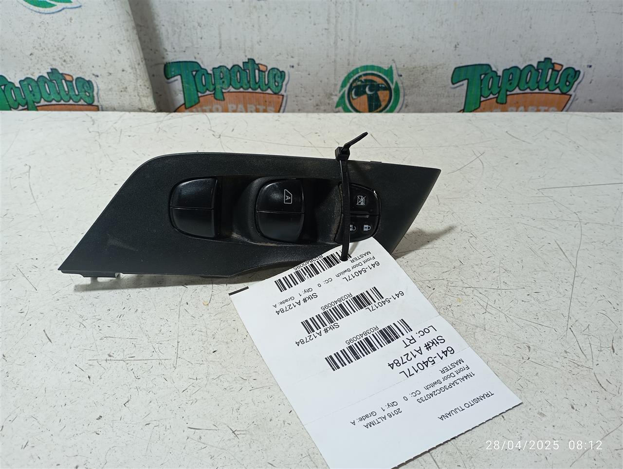 Used 2016 Nissan ALTIMA w/o passenger side automatic up and down window - Stock #A12784