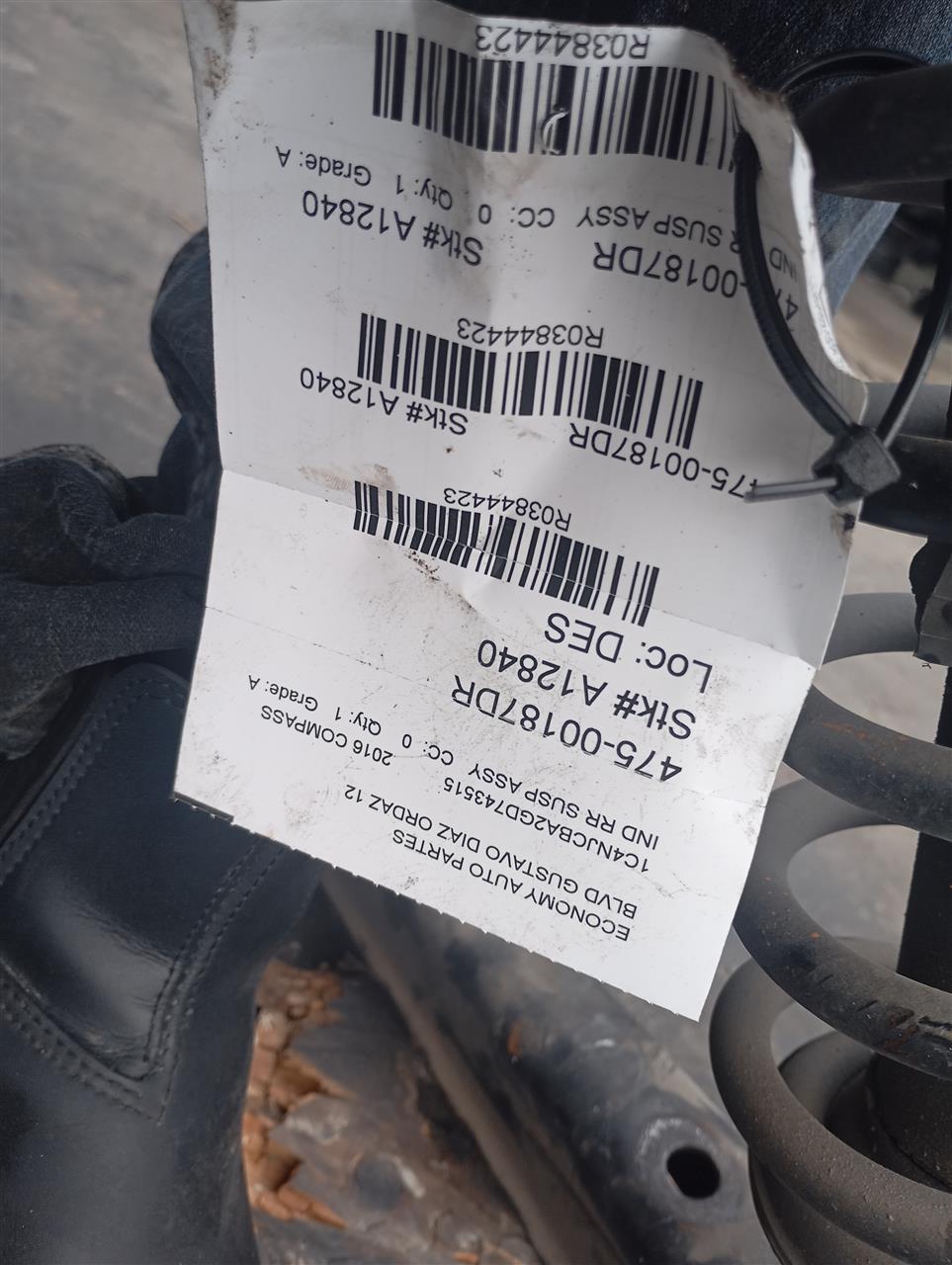 2016 Chrysler COMPASS Ind Rr Susp Assy