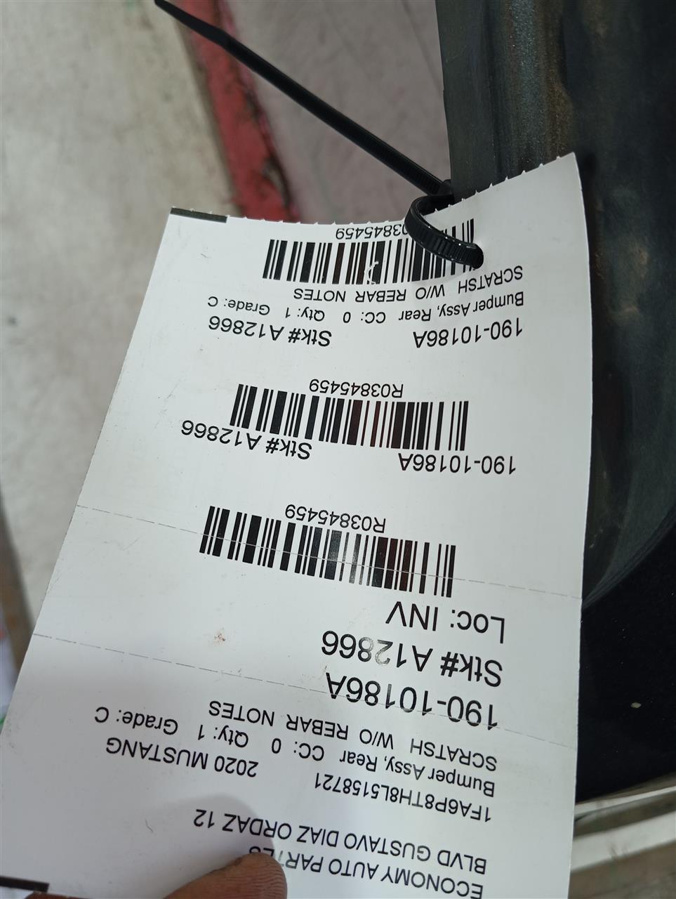 2020 Ford MUSTANG Bumper Assy, Rear