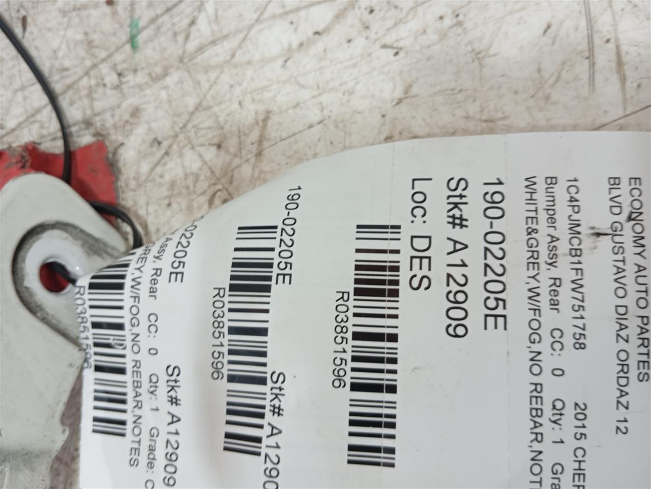 2015 CHEROKEE Jeep Bumper Assy, Rear