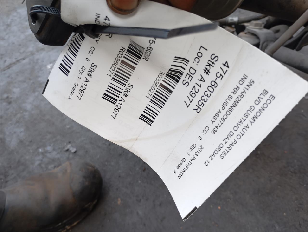 2013 Nissan PATHFINDER Ind Rr Susp Assy