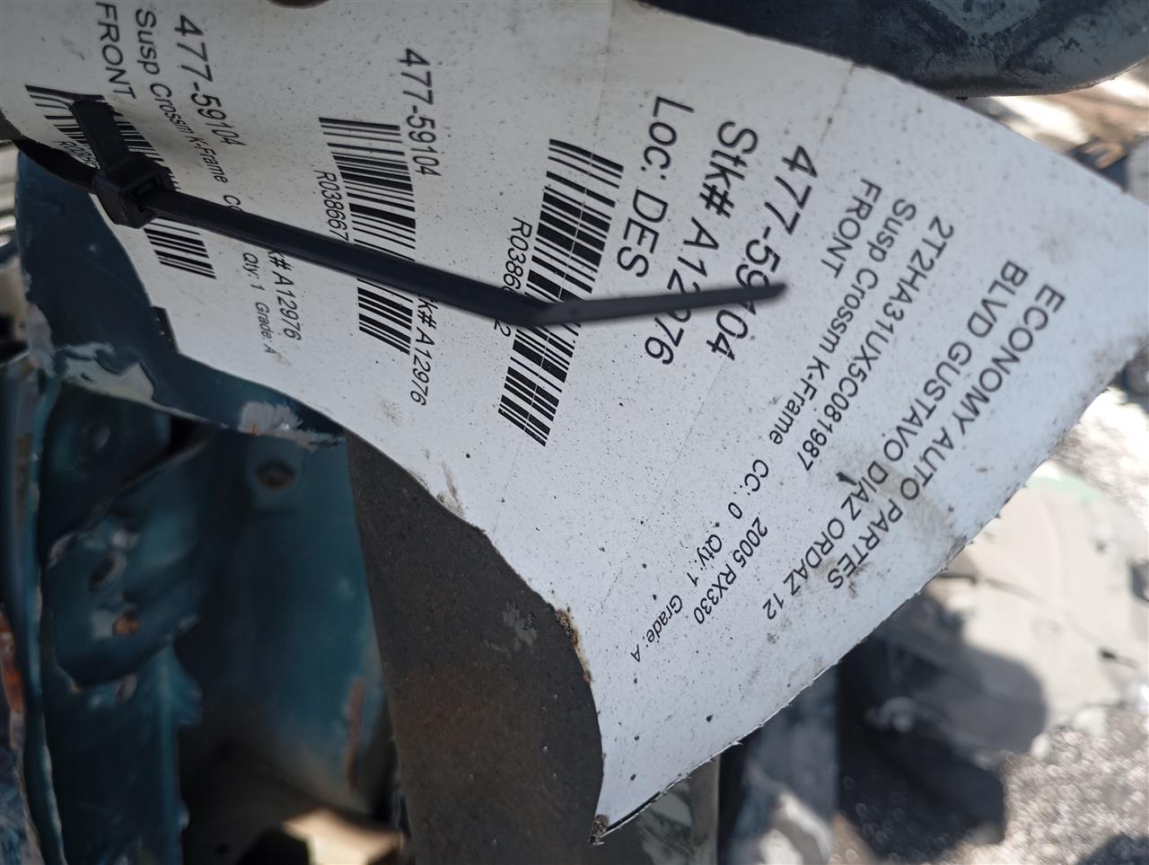 2005 Lexus LEXUS RX330 Susp Crossm K-Frame