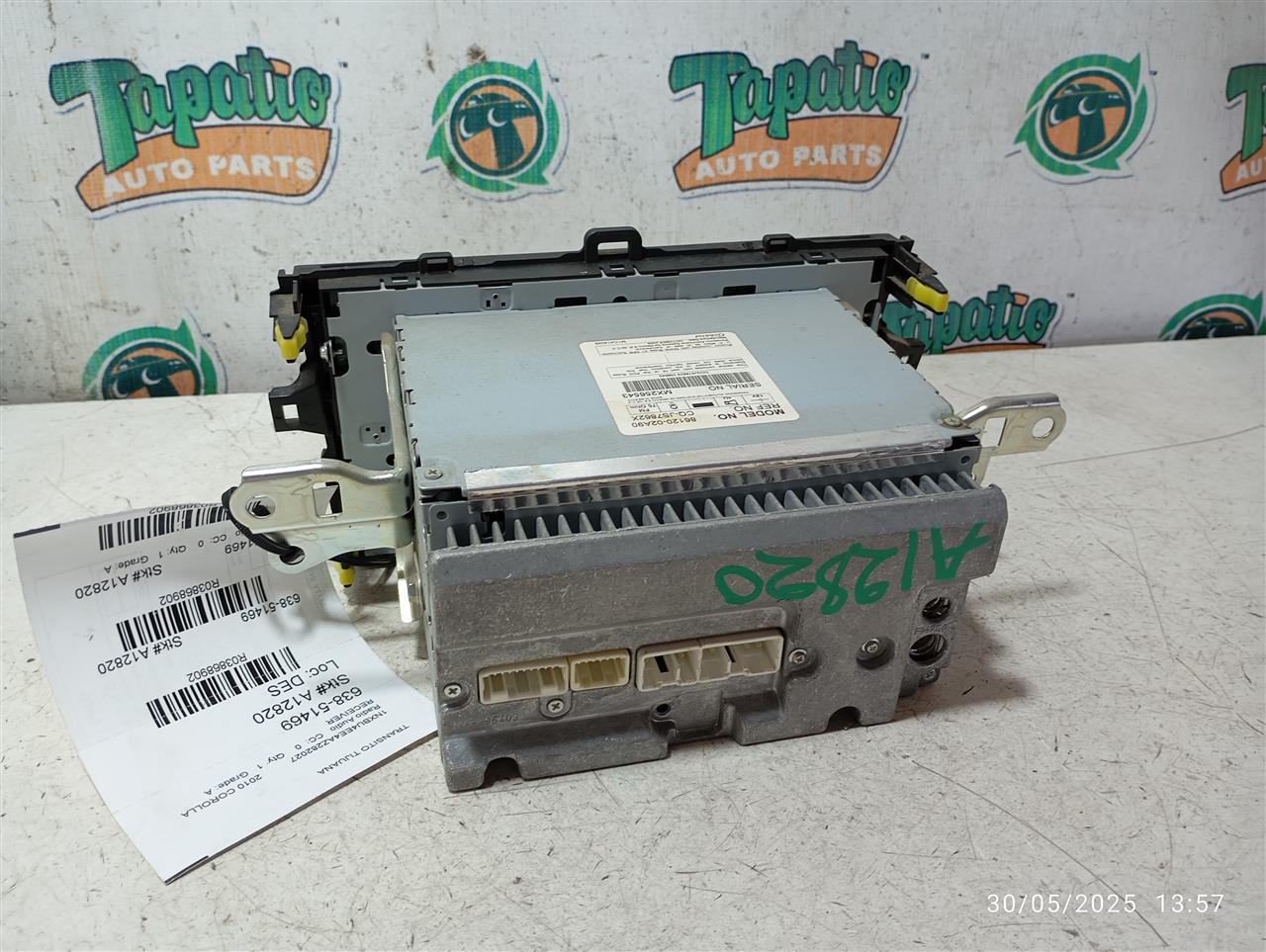 Used 2010 Toyota COROLLA ID A518A4 on radio face - Stock #A12820